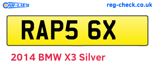 RAP56X are the vehicle registration plates.