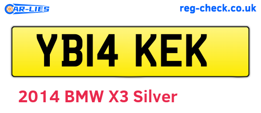 YB14KEK are the vehicle registration plates.