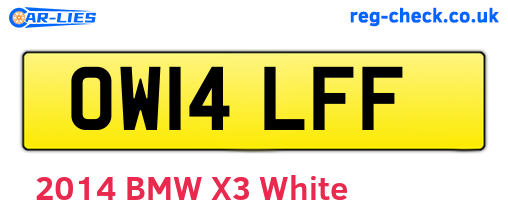 OW14LFF are the vehicle registration plates.