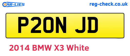 P20NJD are the vehicle registration plates.