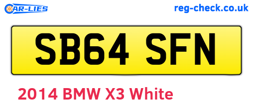 SB64SFN are the vehicle registration plates.