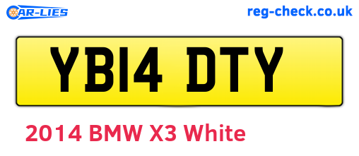 YB14DTY are the vehicle registration plates.
