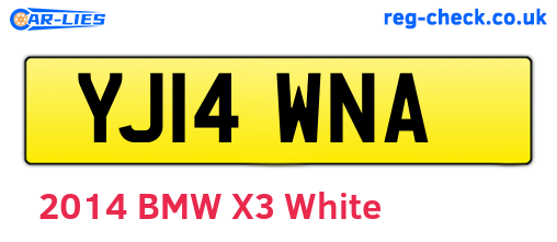 YJ14WNA are the vehicle registration plates.