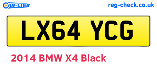 LX64YCG are the vehicle registration plates.