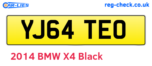 YJ64TEO are the vehicle registration plates.