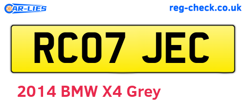 RC07JEC are the vehicle registration plates.