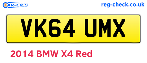 VK64UMX are the vehicle registration plates.