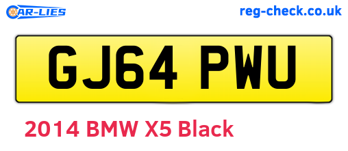 GJ64PWU are the vehicle registration plates.