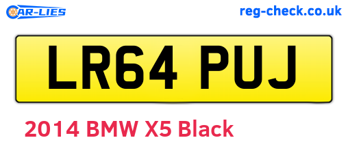 LR64PUJ are the vehicle registration plates.