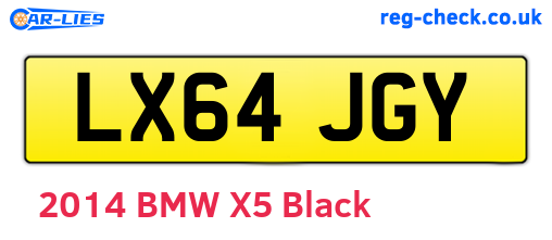 LX64JGY are the vehicle registration plates.