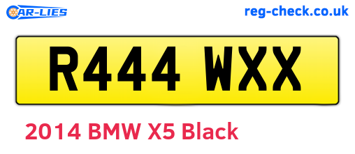 R444WXX are the vehicle registration plates.