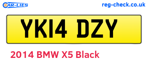 YK14DZY are the vehicle registration plates.