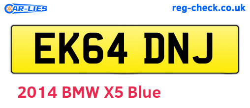 EK64DNJ are the vehicle registration plates.