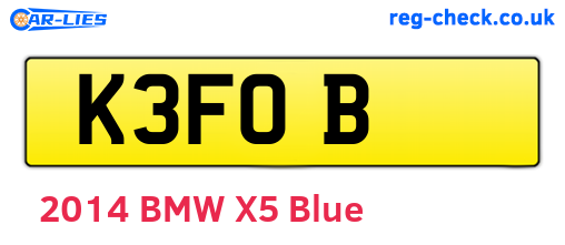 K3FOB are the vehicle registration plates.
