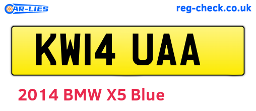 KW14UAA are the vehicle registration plates.