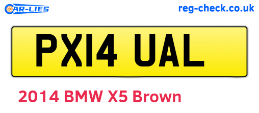 PX14UAL are the vehicle registration plates.