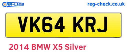VK64KRJ are the vehicle registration plates.