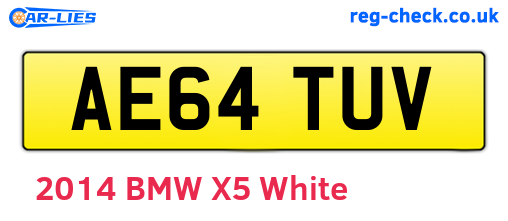 AE64TUV are the vehicle registration plates.