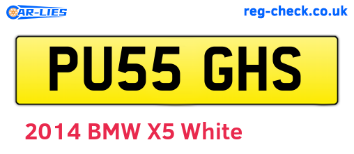 PU55GHS are the vehicle registration plates.