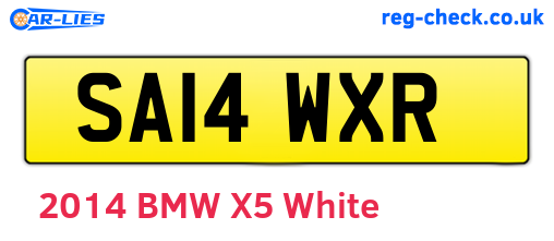 SA14WXR are the vehicle registration plates.