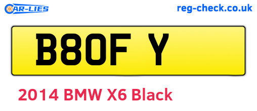 B8OFY are the vehicle registration plates.