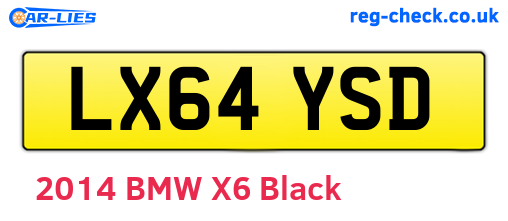 LX64YSD are the vehicle registration plates.