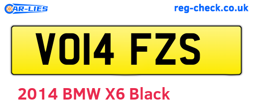 VO14FZS are the vehicle registration plates.