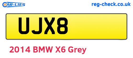 UJX8 are the vehicle registration plates.