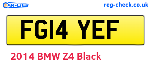 FG14YEF are the vehicle registration plates.