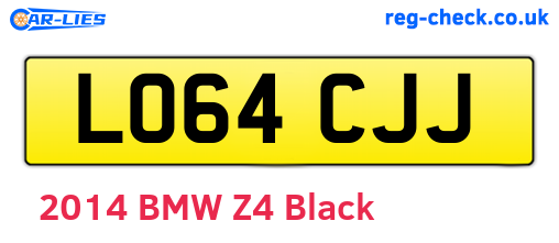 LO64CJJ are the vehicle registration plates.