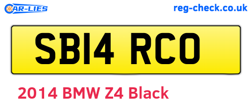 SB14RCO are the vehicle registration plates.