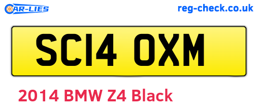 SC14OXM are the vehicle registration plates.