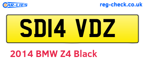 SD14VDZ are the vehicle registration plates.