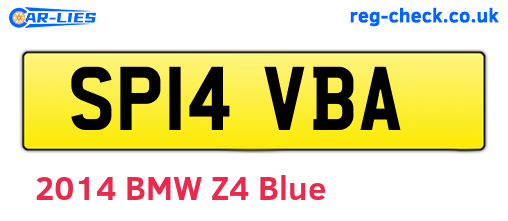 SP14VBA are the vehicle registration plates.