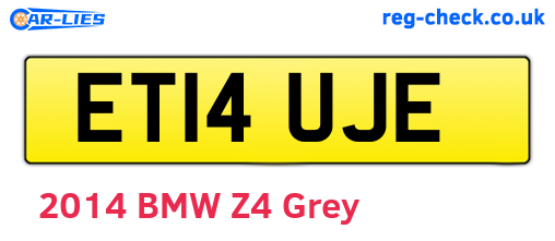 ET14UJE are the vehicle registration plates.