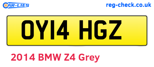 OY14HGZ are the vehicle registration plates.