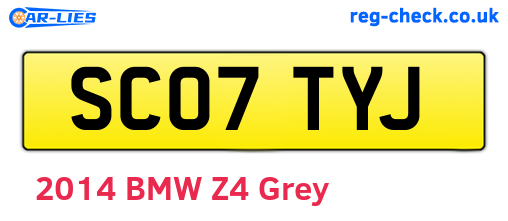 SC07TYJ are the vehicle registration plates.