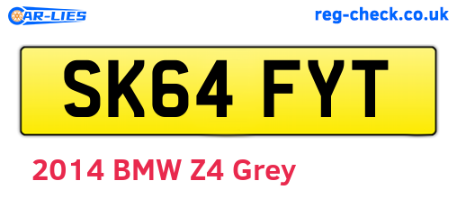 SK64FYT are the vehicle registration plates.