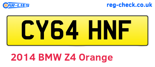 CY64HNF are the vehicle registration plates.