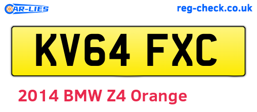 KV64FXC are the vehicle registration plates.