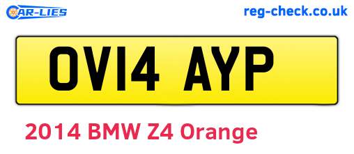 OV14AYP are the vehicle registration plates.