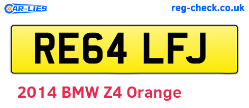 RE64LFJ are the vehicle registration plates.