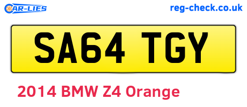 SA64TGY are the vehicle registration plates.