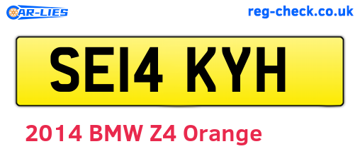 SE14KYH are the vehicle registration plates.