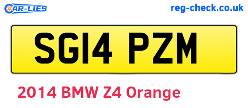 SG14PZM are the vehicle registration plates.