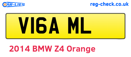 V16AML are the vehicle registration plates.