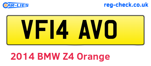 VF14AVO are the vehicle registration plates.