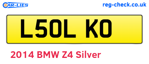 L50LKO are the vehicle registration plates.