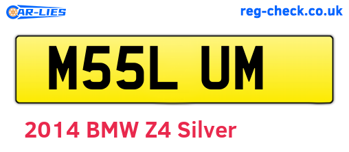 M55LUM are the vehicle registration plates.