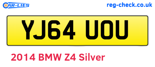 YJ64UOU are the vehicle registration plates.